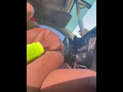 Preview 3 of Smoking, sucking nippings and bouncing on his dick in the truck