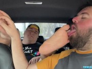 Chubby bear Nemo worships and licks friends feet and toes