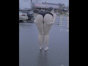 Preview 3 of Hot Wife Flashes & Shows Ass- Barefoot in Public