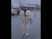 Preview 4 of Hot Wife Flashes & Shows Ass- Barefoot in Public