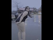 Preview 5 of Hot Wife Flashes & Shows Ass- Barefoot in Public
