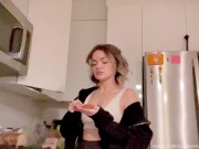 Preview 1 of Mean Step Sis Makes Fun of You while Making a Snack POV HUMILIATION DENIAL LOSER PORN FEMDOM BRAT