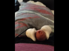 Cumming hard on my bed (I got cum all over myself)