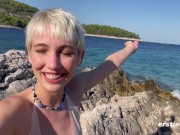 Preview 4 of Ersties - Adorable Annika Fingers Herself On a Beach in Croatia