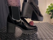 Preview 5 of Secretary CBT Rub and Stroke - Bootjob, Shoejob, Ballbusting, CBT, Trample, Trampling, High Heels