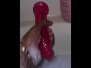 Preview 4 of Jacking off my pink dildo