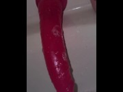 Preview 6 of Jacking off my pink dildo