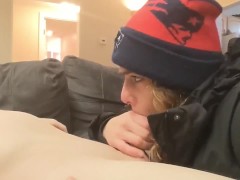 Heather Kane lets him Paint her Coat with Cum!