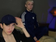 Preview 4 of Twinks gathered to watch porn and jerk off together - they sucked and fucked in the end - 333