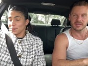 Preview 2 of Uber driver gets very lucky - blowjob, pussy eating and fucking in car