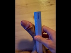 TEEN GUY MEASURES HIS COCK before having SEX