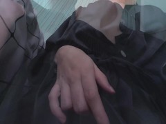 Silky dress nonnude neck fetish cleavage Goddess worship tease