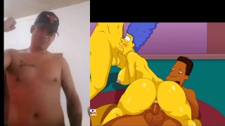 Marge con dos pollas follando sin censura