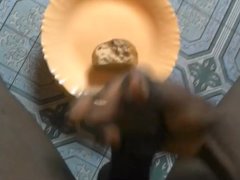 I HAD NO BUTTER FOR MY CAKE,I HAD TO CUM ON IT BEFORE EATING😋🍌