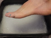 Preview 1 of Soapy Foot Bubble Bath - Soaking my Sweaty Feet after a Long Day