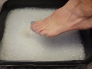 Preview 2 of Soapy Foot Bubble Bath - Soaking my Sweaty Feet after a Long Day