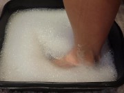 Preview 4 of Soapy Foot Bubble Bath - Soaking my Sweaty Feet after a Long Day