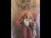 Preview 2 of Pregnant MILF in the shower