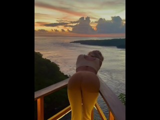 Bending over Watching the Sunset
