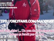 Preview 2 of Maddy Keys - 2 french sluts have sex with snow ski teacher - 100% real