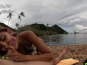 Preview 5 of Cum in my mouth on the beach