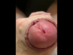 Fapping a pumped up cock.