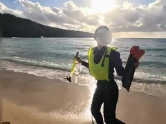 【個人撮影】ハワイ🌺1日の終わりにカルバンクラインを着た可愛い彼女の美乳おっぱいを赤ちゃんのように吸いまくる♡至近距離動画も..❤︎／Japanese amateur hentai ／日本人 - Screenshot 15 of 16 - Hentai