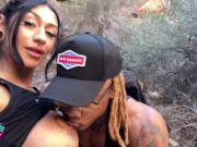 Preview 6 of Luna Baby and Flaxk hiking in Las Vegas for a public fuck and facial