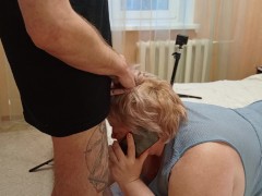 for ignoring my dick, I cum on my stepmom's head
