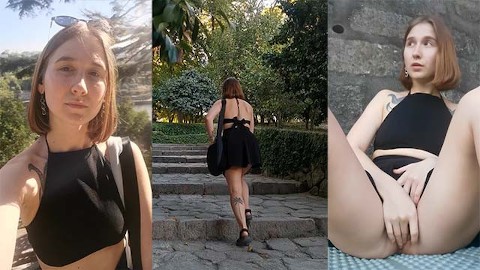 The Horny Girl's Walk: Masturbation, Excited and Squirt in a Public Park