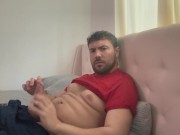Preview 1 of Solo masturbation, jerking off, strong cock, fetish, edging, lots of cum, pov, huge load