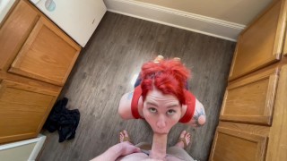 Saucy Redhead Gave Me A Lunch Break Blowjob While Waiting For Pizza Bagels To Finish Air Fryer