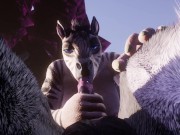 Preview 6 of FMM Threesome Furry Zebra Double Penetrated by Huge Cock Horses Yiff 3D Hentai