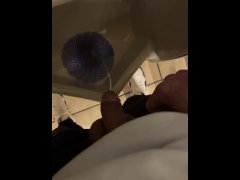 Loud public restroom pissing messy people around desperate almost wet