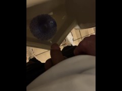 Loud public restroom pissing messy people around desperate almost wet