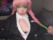 Preview 2 of KiraSpitQueen Mitsuri Cosplay Demon Slayer Tease & Masturbation