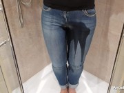 Preview 4 of Pee in jeans and leggings, Peeing through clothes