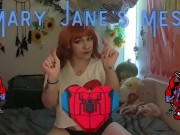 Preview 1 of Mary Jane's Mess - A Mary Jane Watson Cosplay by Binx SUB FOR FULL VID - MESSY COSPLAY PUSSY