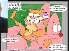 Patricio enseñándole una lección a arenita comics hentai