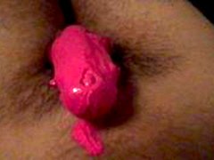 Pink Painted Trans Girl Dick Fingering Her Pretty Cock