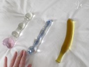 Preview 3 of One Tight Asshole, 3 Glass Dildo