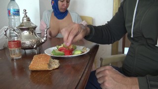 Warm Iranian Stepmother Sipping Cumshot
