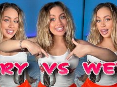 |4K|DRY VERSUS WET IN HOOTERS OUTFIT