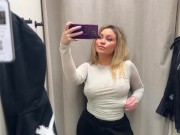 Preview 1 of |4K| TRANSPARENT CLOTHES TRY ON IN FITTING ROOM