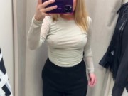 Preview 2 of |4K| TRANSPARENT CLOTHES TRY ON IN FITTING ROOM