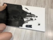 Preview 1 of The girl painted a picture with her body. And I interrupted her with sex