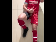 Preview 2 of Jerking off in the locker room after training (LFC Kit)