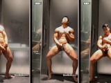 Horny and cumming in the locker room shower