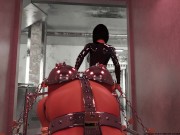 Preview 1 of Slave Chained in a Wheelchair - Hardcore Metal Bondage Fetish