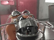 Preview 2 of Slave Chained in a Wheelchair - Hardcore Metal Bondage Fetish